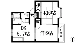 ラフォーレハタ1【2階】の間取り