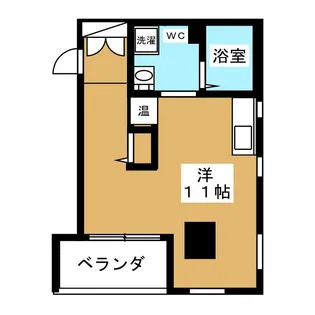免震ワンルーム・伝馬【3階】の間取り