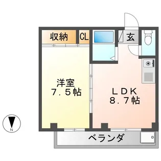 ハイツ木曽路【2階】の間取り