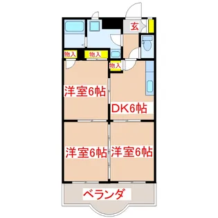 サンハイツ天保山 H棟【7階】の間取り