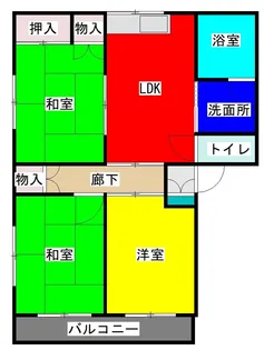 ハイツふかだ【2階】の間取り