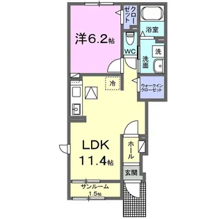 むくつる【1階】の間取り
