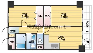 クレアトール岸本【5階】の間取り