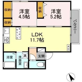 サニーハイム洋光 A棟【2階】の間取り