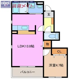 アルル南が丘B棟【1階】の間取り