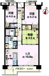 分譲賃貸 ダイアパレス武蔵浦和ヴァンティエム【5階】の間取り