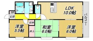 エクセレンス大越【1階】の間取り