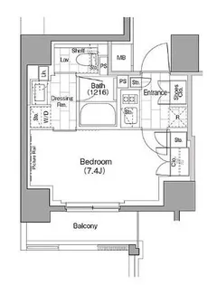 ザ・パークハビオ浅草駒形【12階】の間取り
