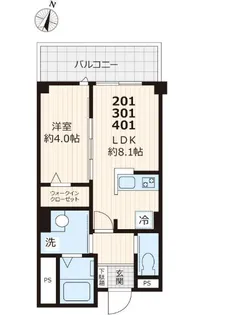 GARAGIA【4階】の間取り