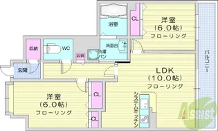 パークフラッツ五橋【3階】の間取り