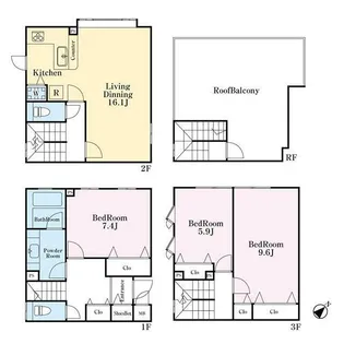 東京都豊島区上池袋2【一戸建】の間取り