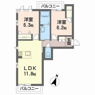 ベレオ庄町【2階】の間取り