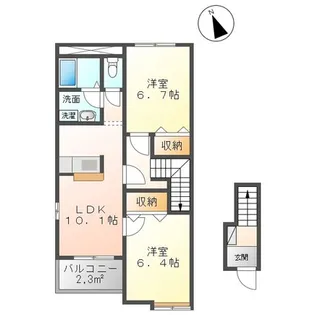 オンソレイユ【2階】の間取り