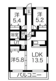 神奈川県小田原市国府津【マンション】の間取り