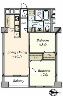 高輪グランドパームス【10階】の間取り