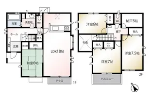 神奈川県横浜市青葉区荏田西3【一戸建】の間取り