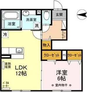 リバーサイドさつき【1階】の間取り