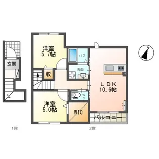 シェ ソリエ(Chez Sourire)【2階】の間取り