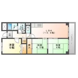 アドラブールウエスト【2階】の間取り