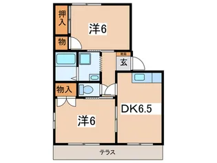 ボタニカアパルトマンII【1階】の間取り