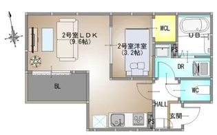 岡山県岡山市北区奥田1【アパート】の間取り