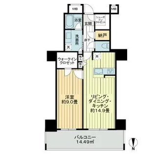 リュークスタワー ザ・イースト【5階】の間取り
