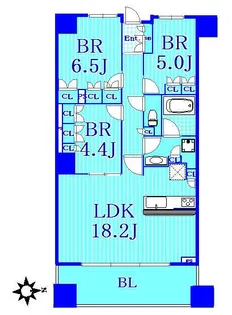 ザレジデンス本牧横浜ベイサイド【9階】の間取り