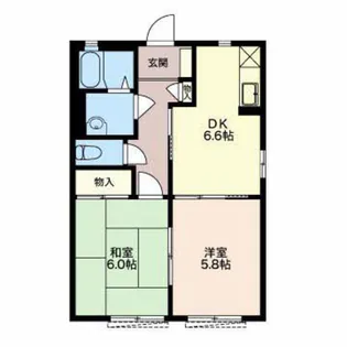 タウンKOMO B【1階】の間取り