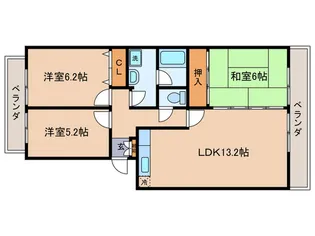 リバーハイツ間宮【2階】の間取り