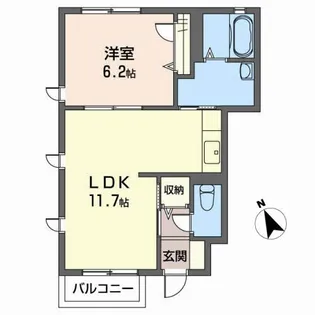 メゾン・ティエードB【1階】の間取り