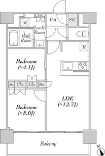 ウエリスアーバン水天宮前【12階】の間取り