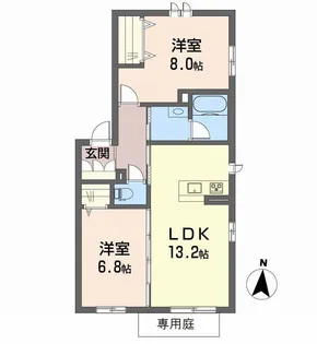 クラバエミリン【1階】の間取り