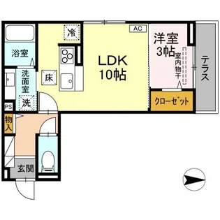 J-Room☆妃 VII番館 屋代駅前【1階】の間取り