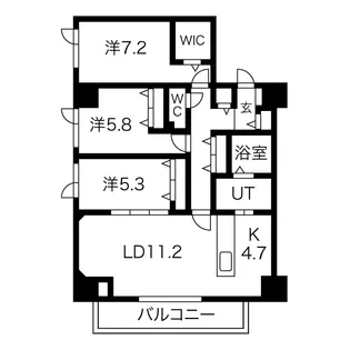 F018HIRAGISHI【8階】の間取り