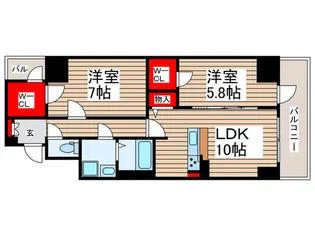 ホクレア【4階】の間取り