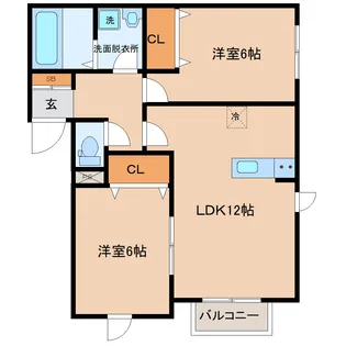フォレスタ東勝山【1階】の間取り