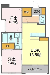 リバブル新通【1階】の間取り