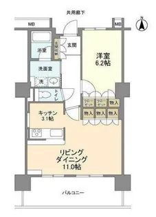 豊洲シエルタワー【11階】の間取り