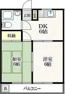 ハイツ山際【1階】の間取り