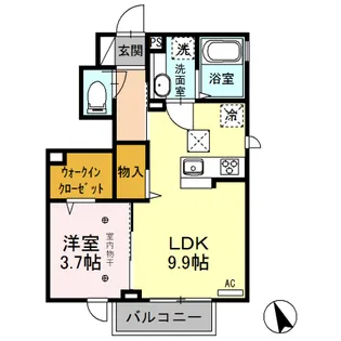 メゾン医大前桜F【1階】の間取り