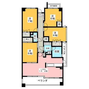 パークホームズ白鳥【4階】の間取り