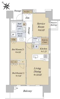 シティハウス巣鴨【2階】の間取り