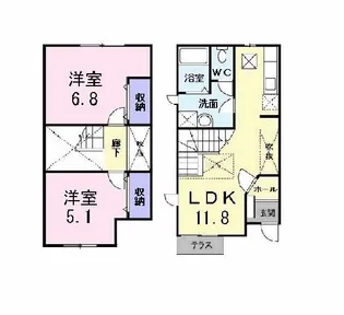 ガーデン ベル【1階】の間取り
