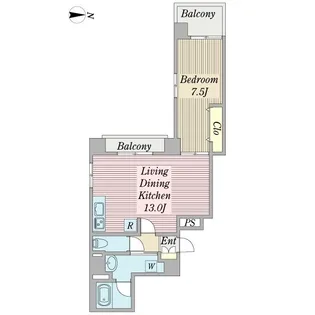Bean Ichigaya(ビーン市谷)【5階】の間取り