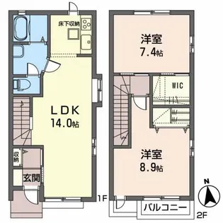 ファミーユサシンV【1階】の間取り