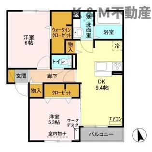 バリスサイト F【2階】の間取り