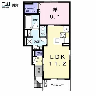 ディアコート・W A【1階】の間取り