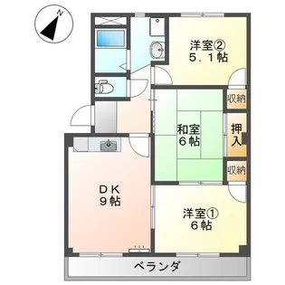 スカイ・パレスオオタ【2階】の間取り