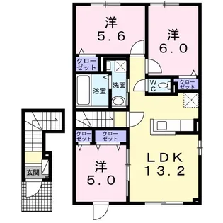 Evita(エヴィタ)【2階】の間取り