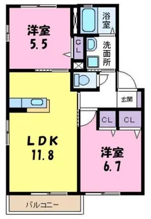 メゾン小里 A【1階】の間取り